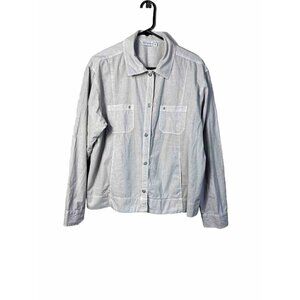 Fresh Produce Tan Khaki Women's Button Down Utility Jacket Cotton Sz XL USA Made